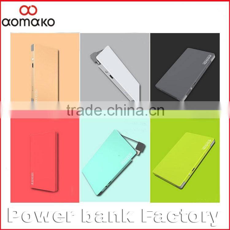 PA-102 wholesales alibaba power bank bulilt-in dual cable of ip6 connector and micro connector best power bank ABS+alloy