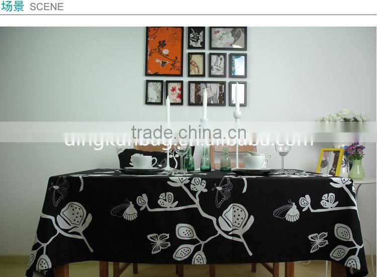 2015 butterfly printed comfortable fashion cheap table cover cotton