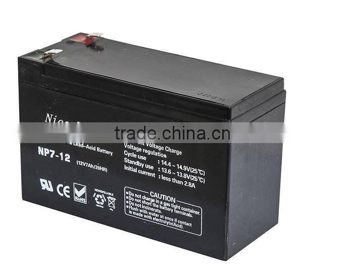 solar power cell ups battery 12V7Ah sealed lead acid battery