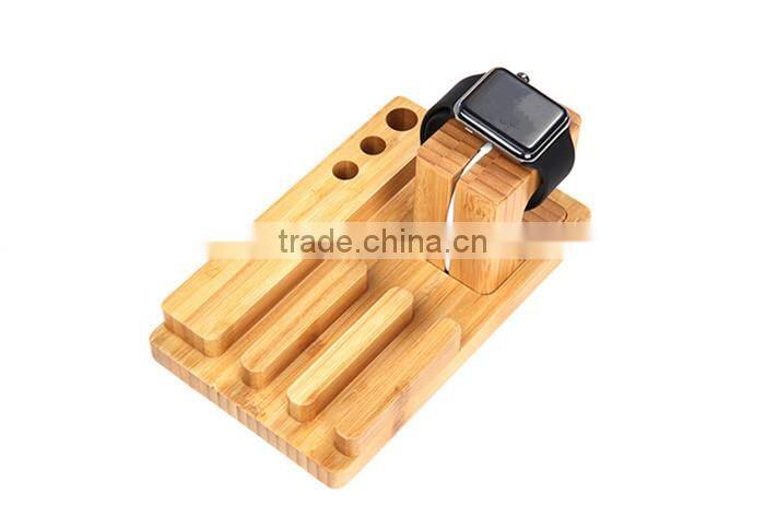 2 in 1 Charger Holder For Apple Watch Stand Bamboo Wood,For Dock