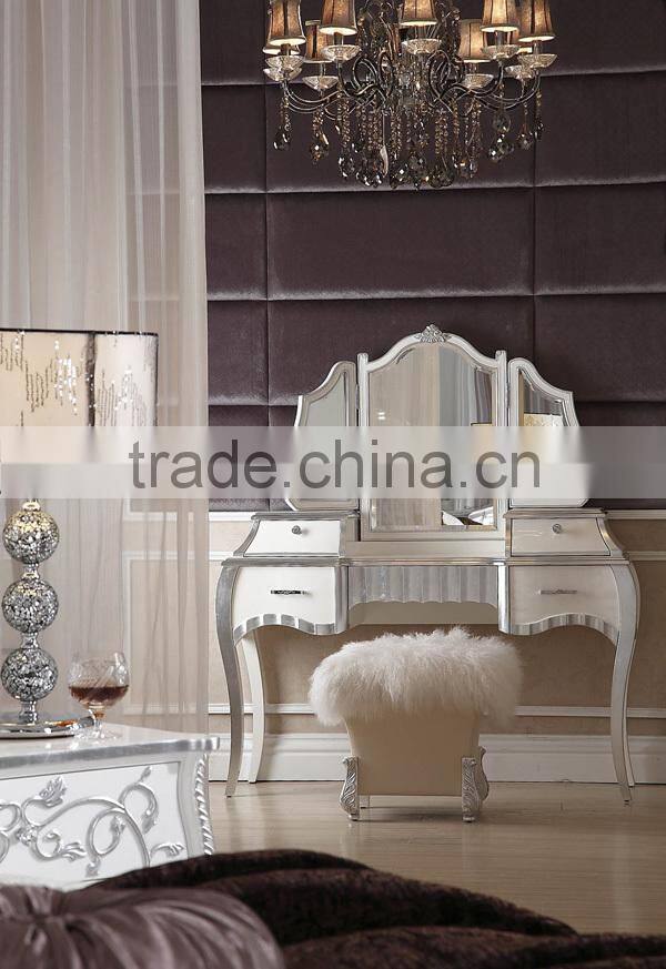 White wood dressing table andchair / Classic hotel dressing furniture set YB02