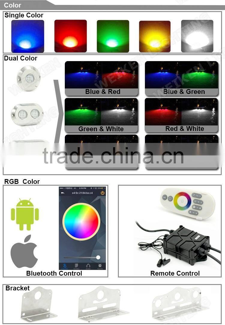 waterproof 120w blue deck light stainless steel underwater 12 volt led lights