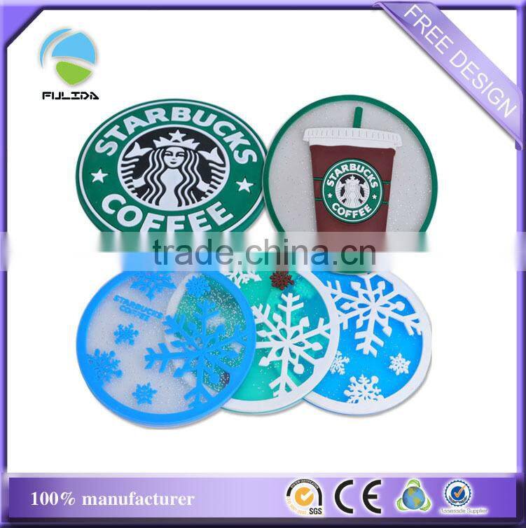 color winter snowflake Christmas soft pvc decorative mat coaster