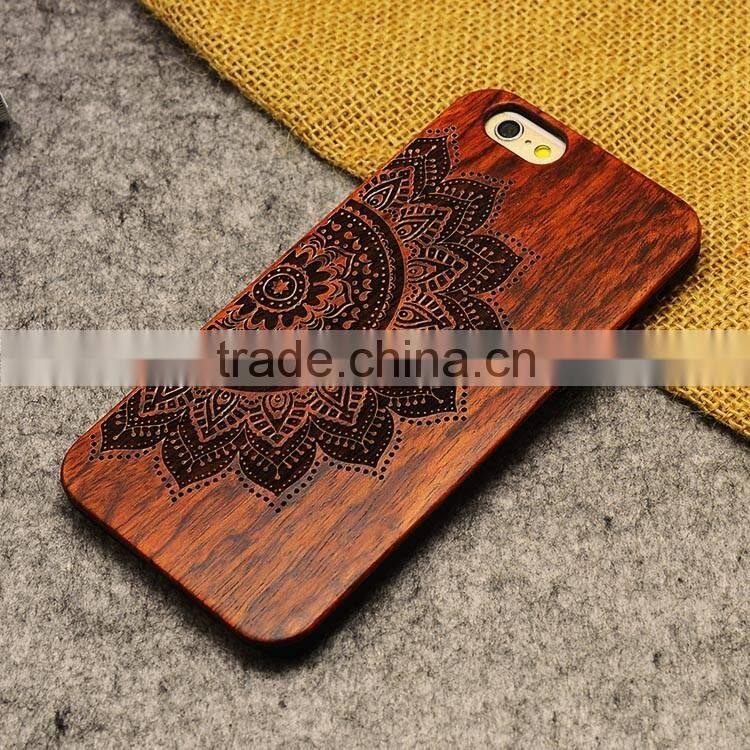 High quality wooden cell phone case for iphone 6s/plus, engraving cell phone case