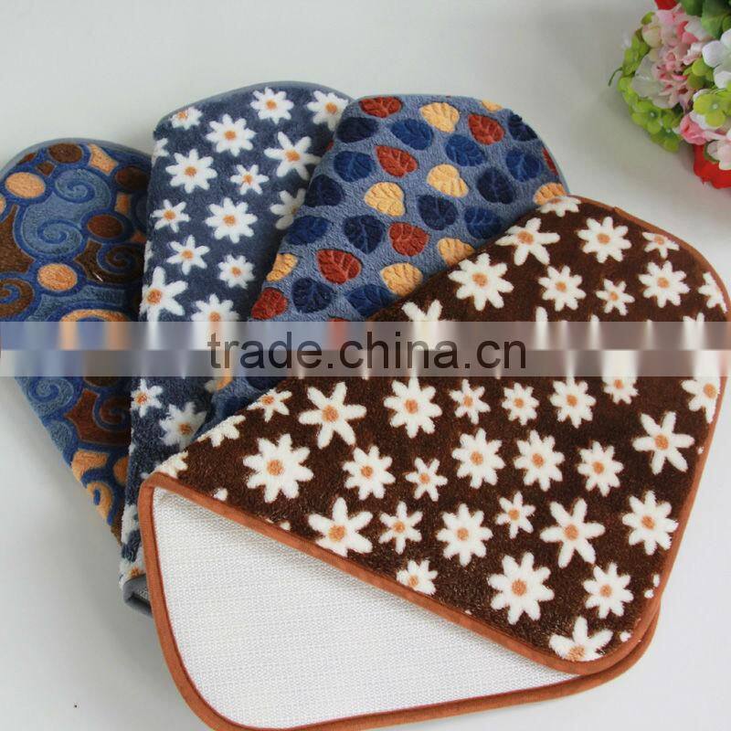 coral fleece bathmat with anti-slip base