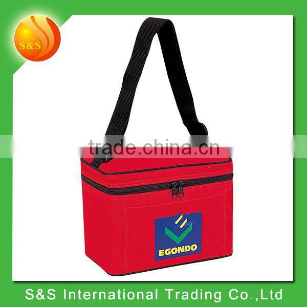 420D nylon casual insulated disposable cooler bag with front pocket