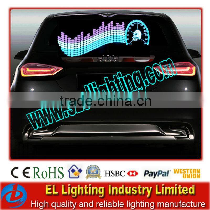 customized logo printed el car sticker,equalizer el car sticker