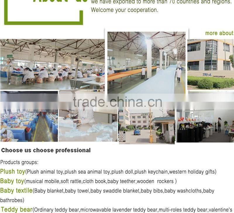 Promotional wholesale soft animal plush rattle toy custom baby rattle