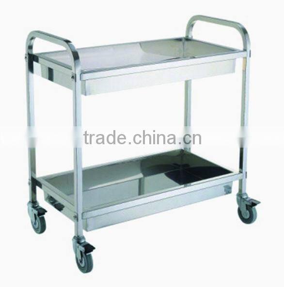 stainless steel 3 shelves service food cart