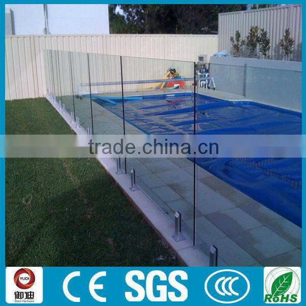 stainless steel frameless glass railing for swimming pool fence