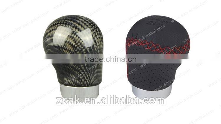 Universal gear manual carbon fiber shift knob leather shifter