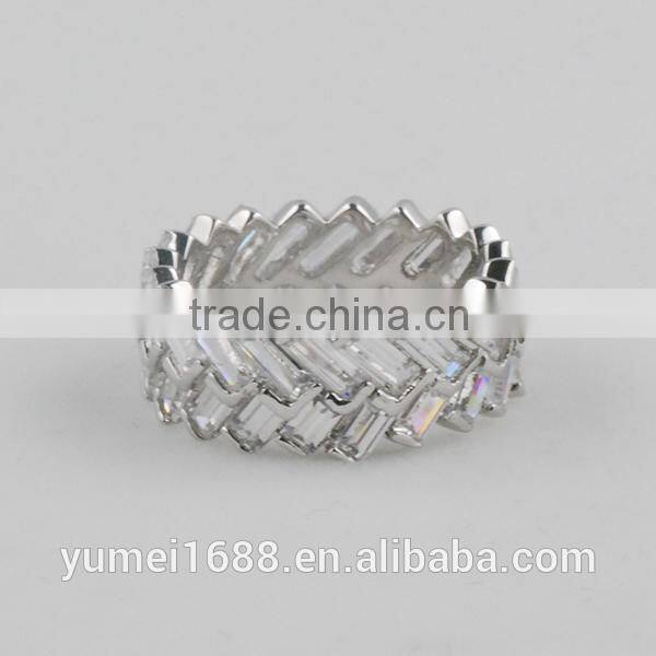 2014 new design fashion silver ring with AAA zircon