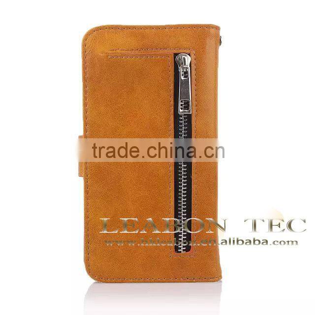 2015 New Design Factory Supplier 2 in 1 Detachable Wallet Leather Case for Samsung S6, Back Case Cover, Mobile Phone Case