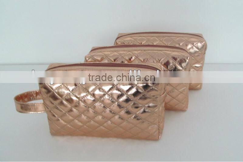 Fashion patent pu clutch cosmetic bag