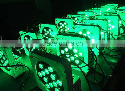 12pcs 18W 6 in1 RGBWA+UV Wireless led flat par 64 can
