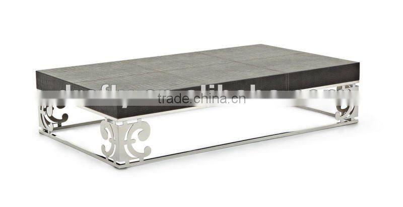 Modern stainless metal coffee table