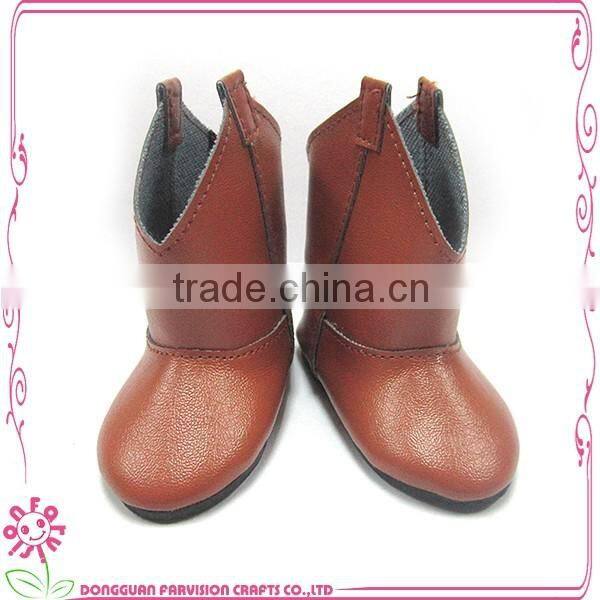 dark blue PU leather doll shoes wholesale 18 inch