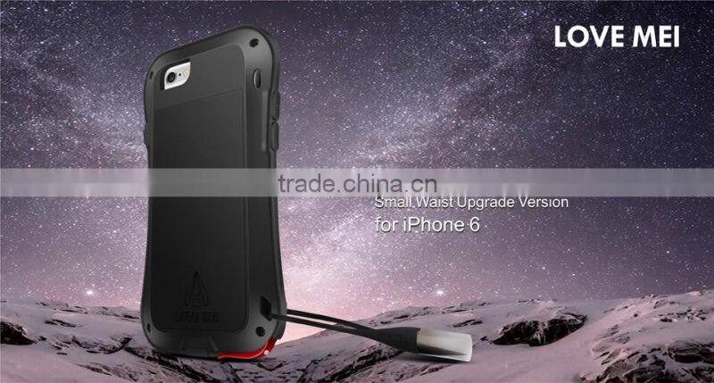 2016 Lovemei Shockproof Dropproof Glass Metal Case Cover For iPhone 6