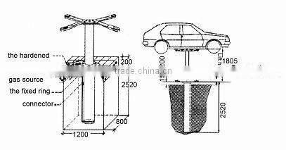 single post under-ground car washing lift saving space