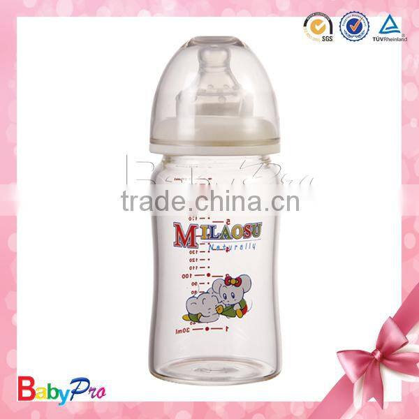 2015 best sale manufacture baby care breast shaped vacuum flask feeding baby bottle with thermometer