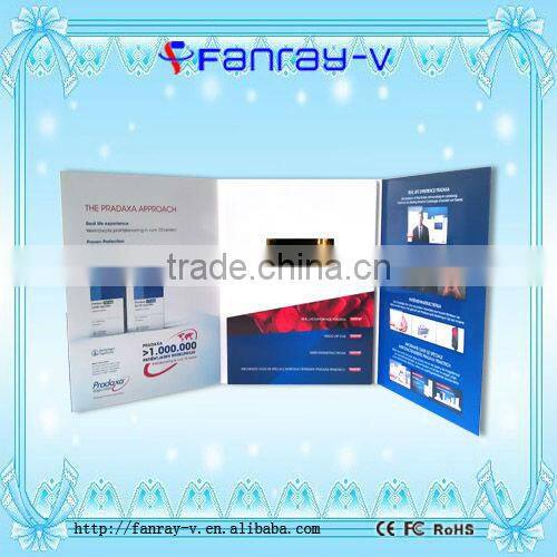 High quality 4.3 inch TFT color screen business video card video book video brochure with 1400mAh built-in battery