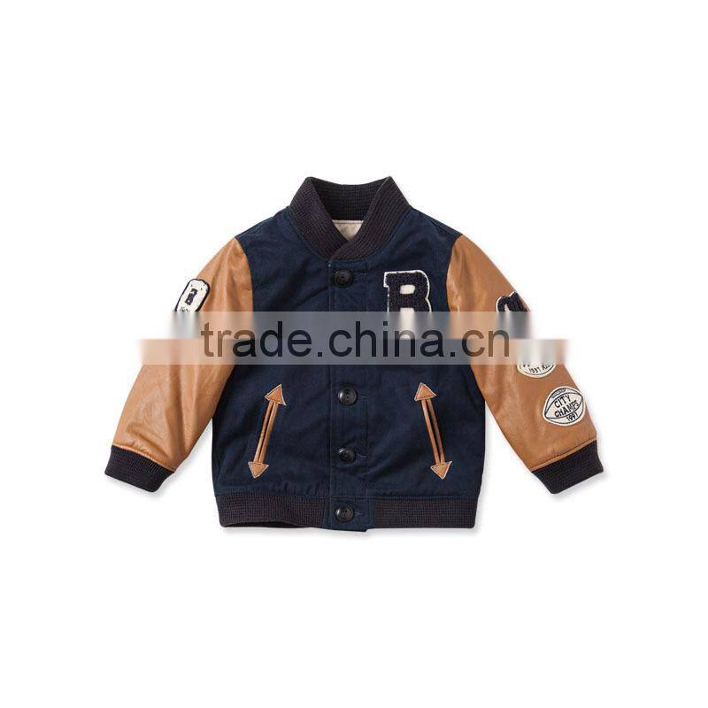 DB2748 dave bella 2015 autumn winter infant outwear baby boy padded jacket cool jacket boys fashion coat boy bassball jacket