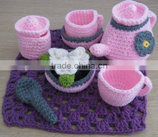 efan handmade wholesale crochet tea set in stock