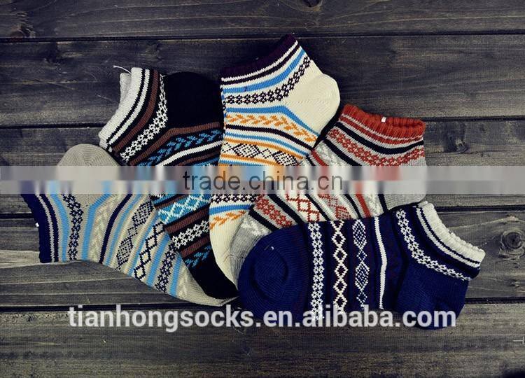 National wind hot selling retro striped thick lines men boy boat socks wholesale