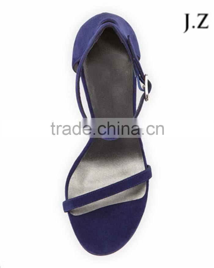 OS09 sexy stiletto plate high heel rubber outsole fish toe suede strap ankle sandals for women