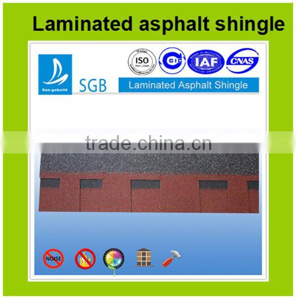 China Red Roofing Asphalt Shingle/Goethe Standard Roofing Tile/Roofing Materials