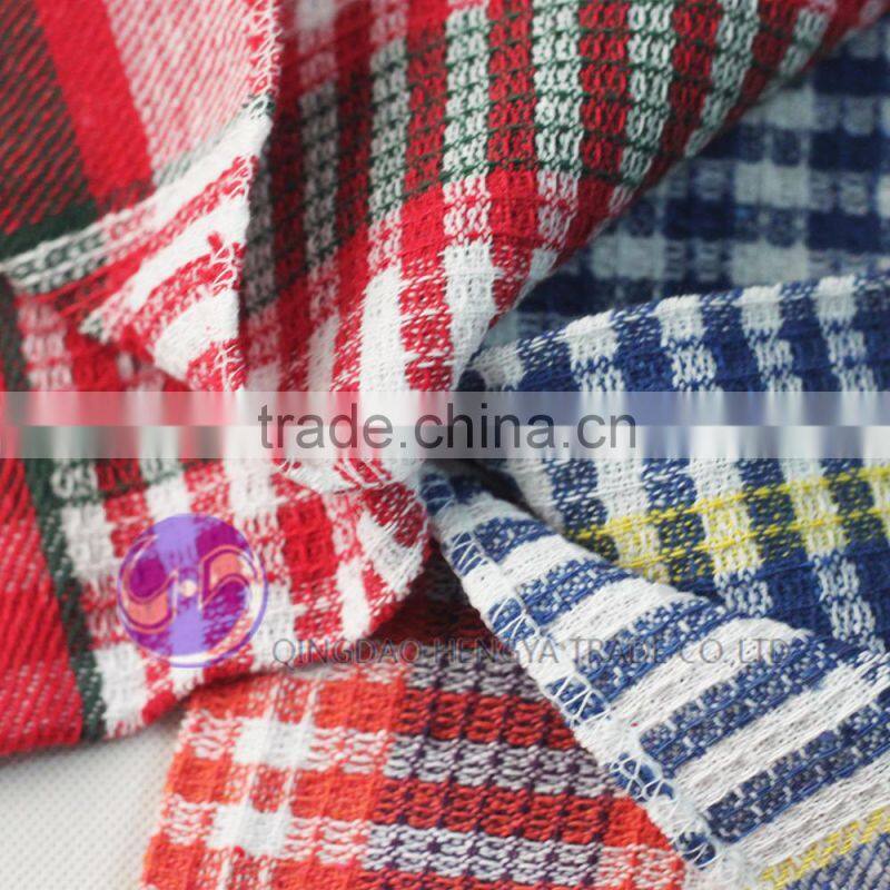 china supplier textiles yarn dyed cotton waffle weave second hand towels