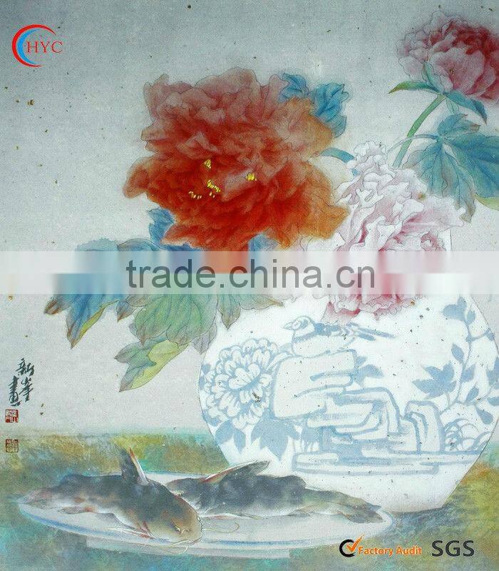 handmade natural flower paper art painting