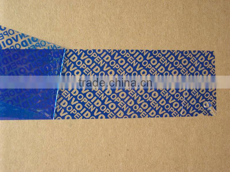 Full transfer high residue tamper evident security tape