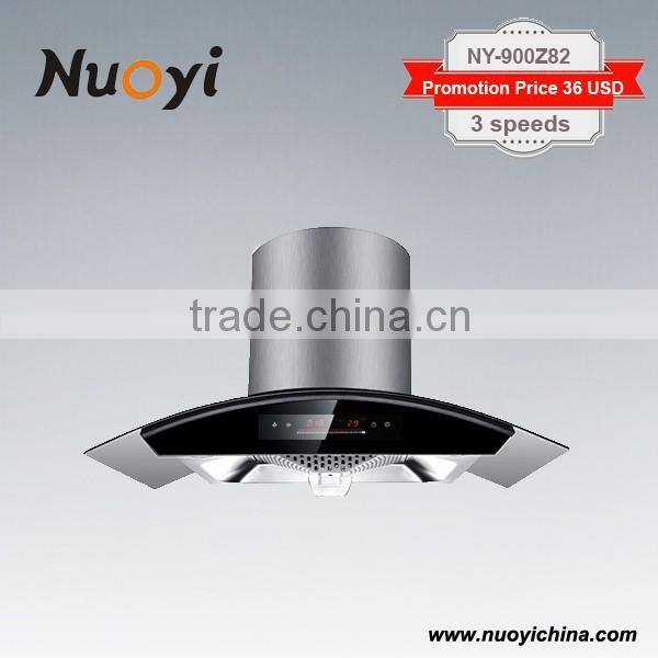 Tempered Glass self venting Commercial range hood