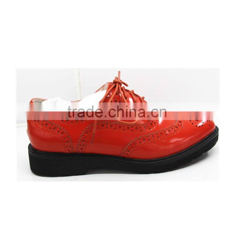 2015 red shiny women lace-up big size sport casual shoes