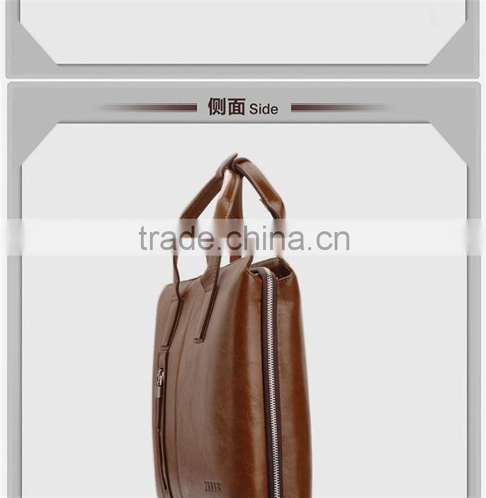 Luxury leather business laptop bag briefcase for man documents handbag
