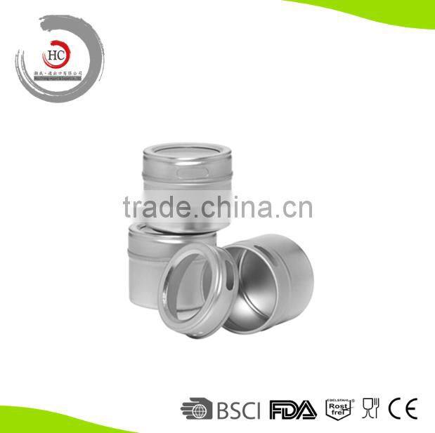 Reusable stainless steel magnetic spice tin magnetic spice rack magnetic spice jar HC-MS16