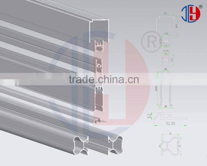 From 5mm to 18mm thinkness aluminum profile for wardrobe slidind door
