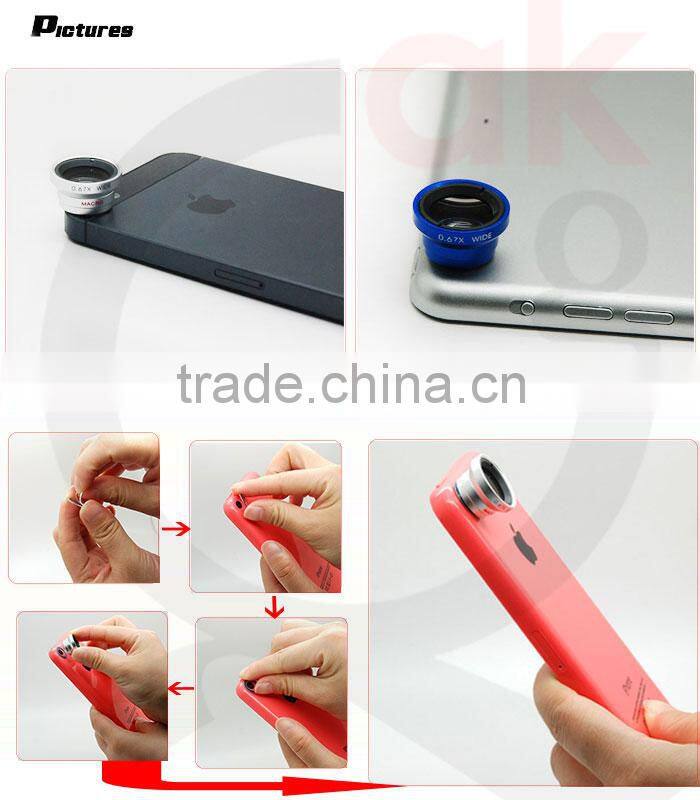 0.67x wide angle lens+macro lens selfie lense for iphone 6