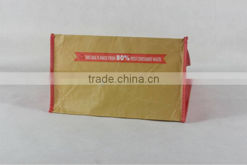 Wipe-clean r-pet eco friendly custom reusable shopping bag