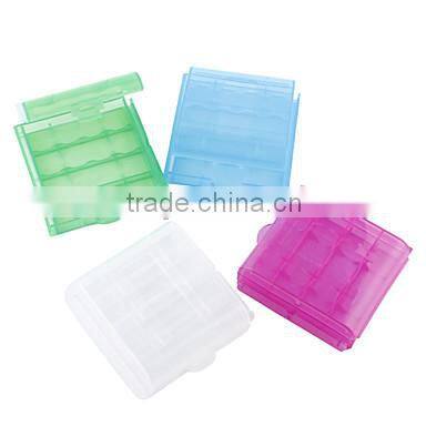 colorful Plastic Case Plastic Transparent 4 x 14500/AA Battery Case