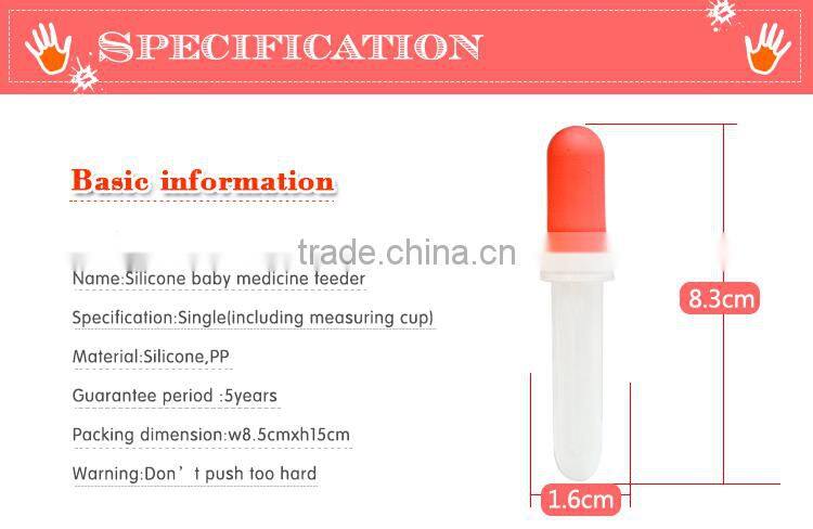 Safety medicine feeder/dispenser/dropper for baby with soft BPA free bottle