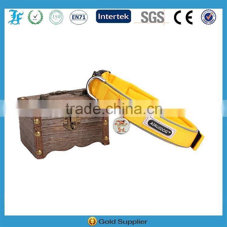 nylon webbing collar for dog with Neoprene and Velcro