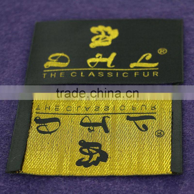 High Grade Custom Woven Labels For Clothing Center Folded Woven Tags