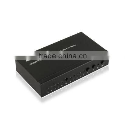 China supplier IR control SPDIF/TOSLINK digital audio mixer digital optical audio 4x2 matrix for micro ribbon cable