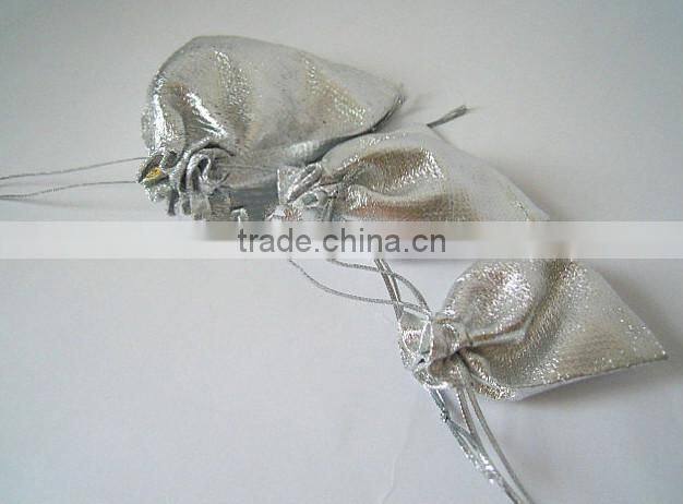 High quality custom size gold and silver drawstring gift bag for christmas, wedding, jewelry