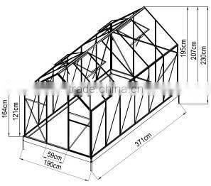 12*6 FT Aluminum Walk-in Garden Greenhouse