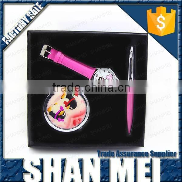 lately Highly favored by women three sets of Pen Set(leather wallet+key ring +ball pen)