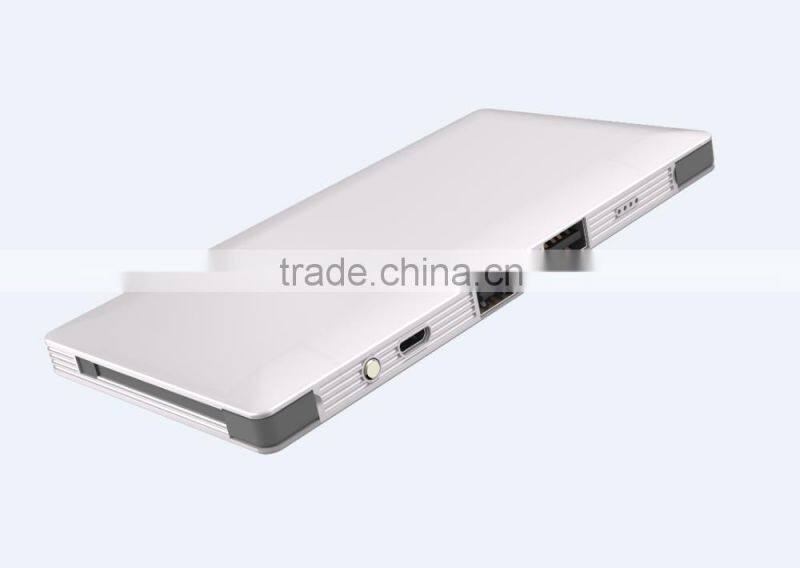 2015 New creative rechargeable QC2.0 10000 mah quick charge power bank with built-in cable