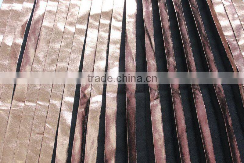 Bronzed gold fabric pleated, golden fabric, shine golden sequin dance dress fabric, golden fabric for short dress, party dress